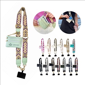 Crossbody Phone Strap Lanyard with Zippered Pouch